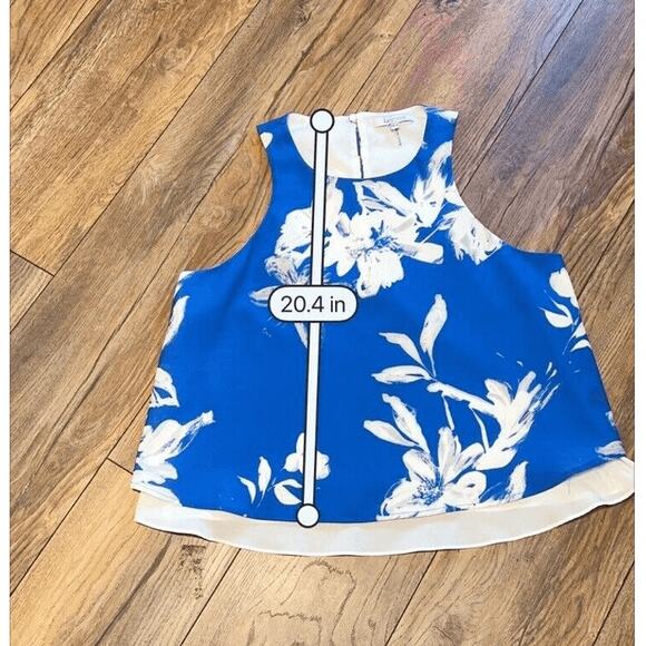 Lucy Paris blue floral swing top Sleeveless‎ Lined Woman’s Medium GUC - Picture 6 of 11